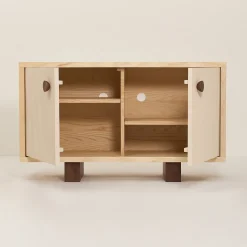 Buffet en bois massif d'hévéa et frêne naturel 120x40x70cm Heju x Nobodinoz - Nobodinoz