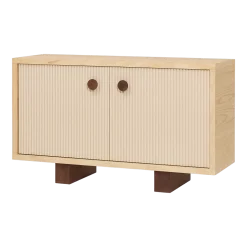 Buffet en bois massif d'hévéa et frêne naturel 120x40x70cm Heju x Nobodinoz - Nobodinoz