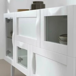 Buffet en bouleau et MDF blanc Rainbow - Hans k