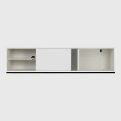 Buffet en mdf et acier gris Met Media - noo.ma