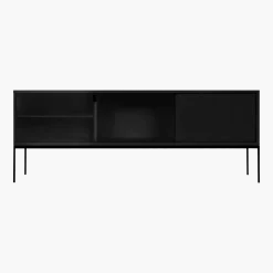 Buffet en mdf et acier noir volcanique Met Media - noo.ma