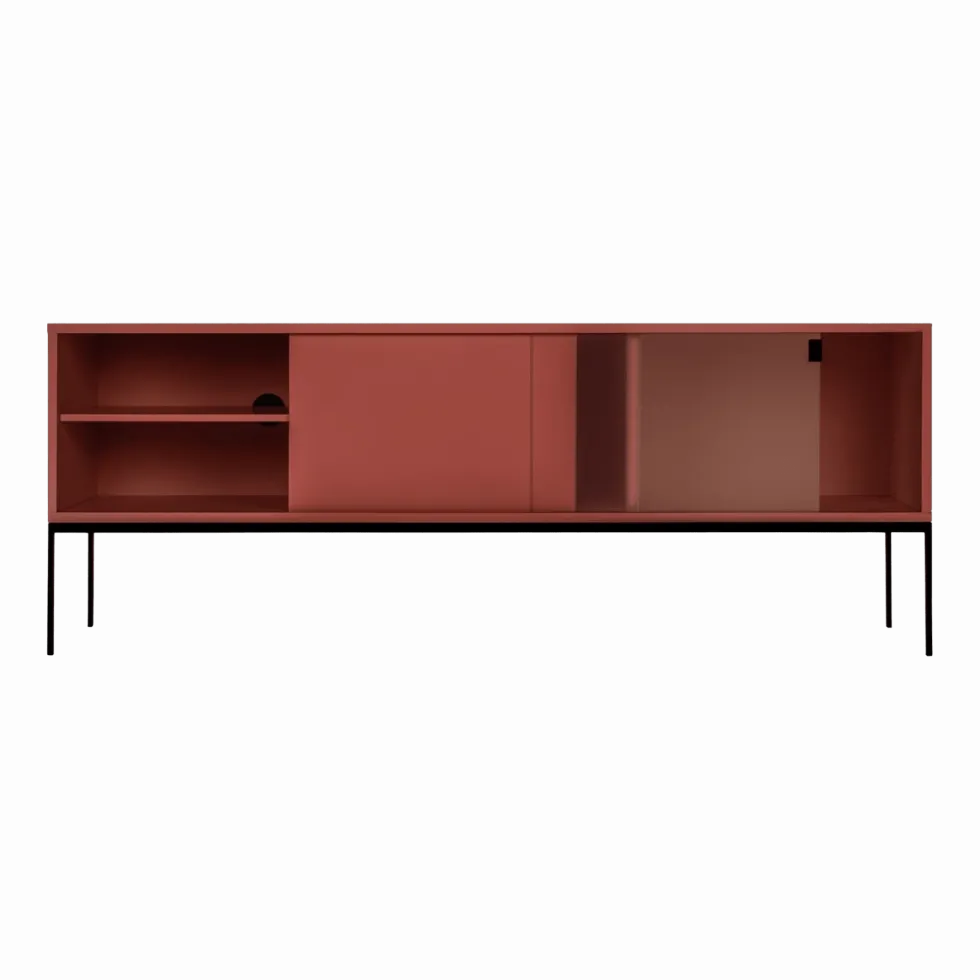 Buffet en mdf et acier terracotta Met Media - noo.ma