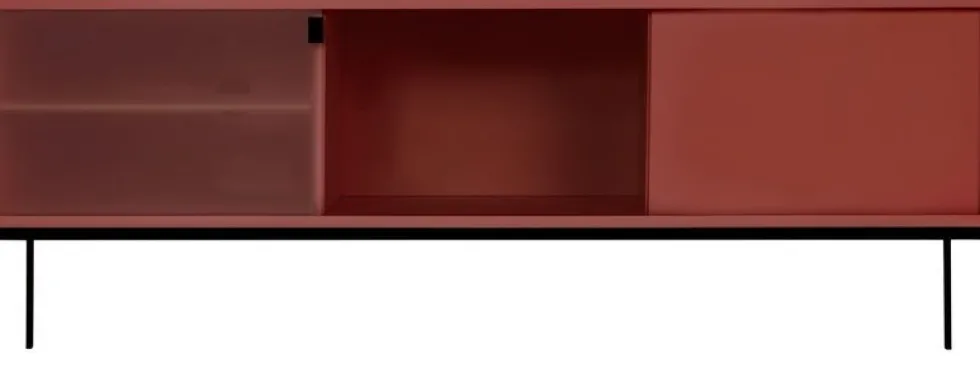 Buffet en mdf et acier terracotta Met Media - noo.ma