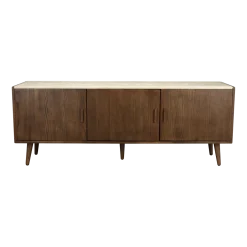 Buffet en travertin et chêne finition noyer 160x40x60cm Arda - Dutchbone