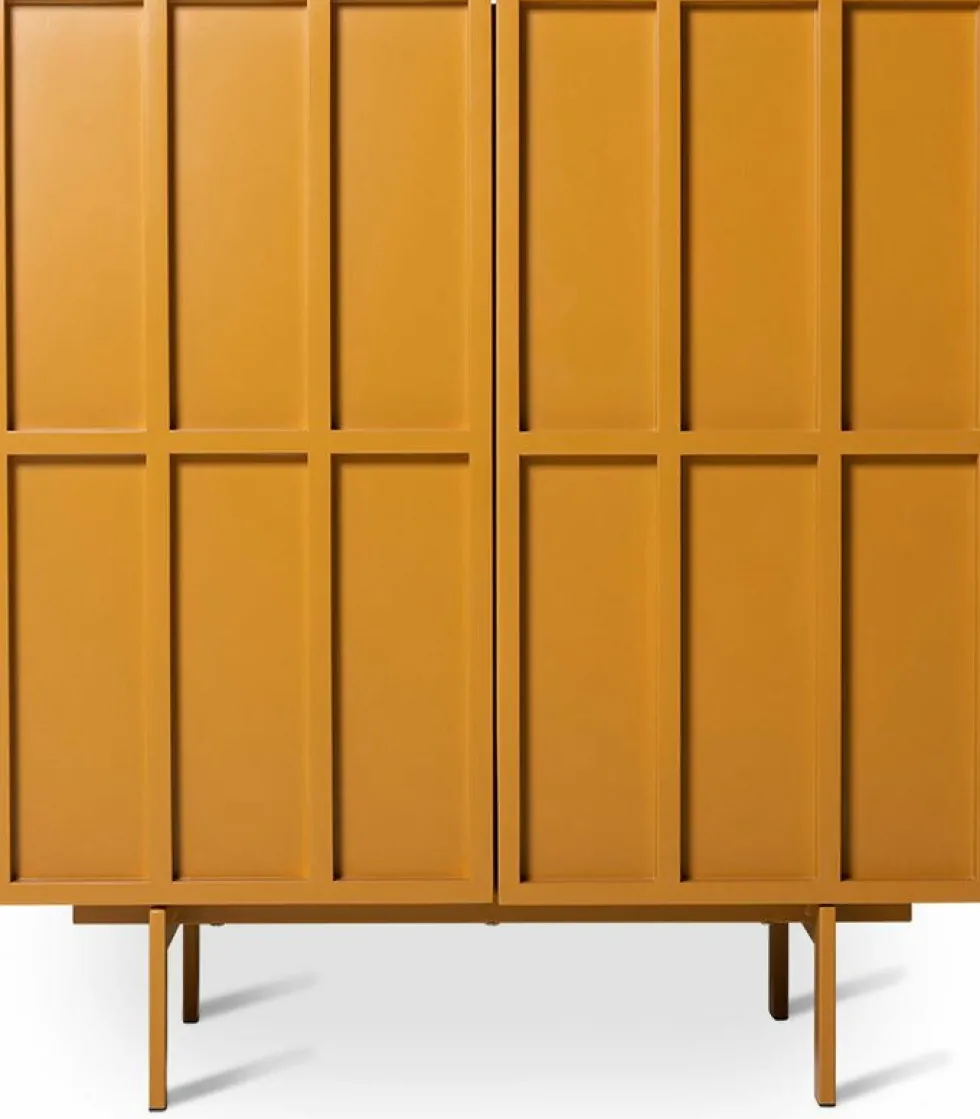Buffet haut en bois mdf et métal orange gingembre 80 x 40 x 89 cm - Hkliving