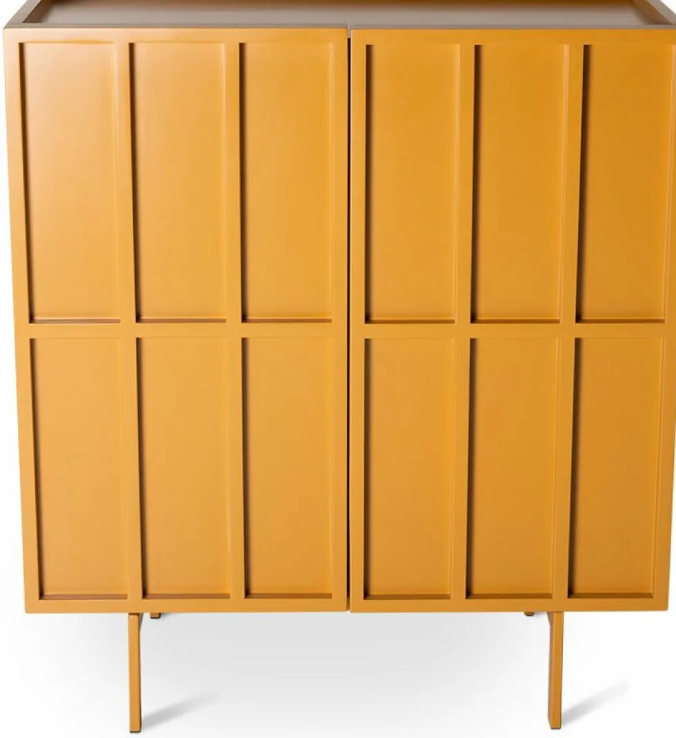 Buffet haut en bois mdf et métal orange gingembre 80 x 40 x 89 cm - Hkliving