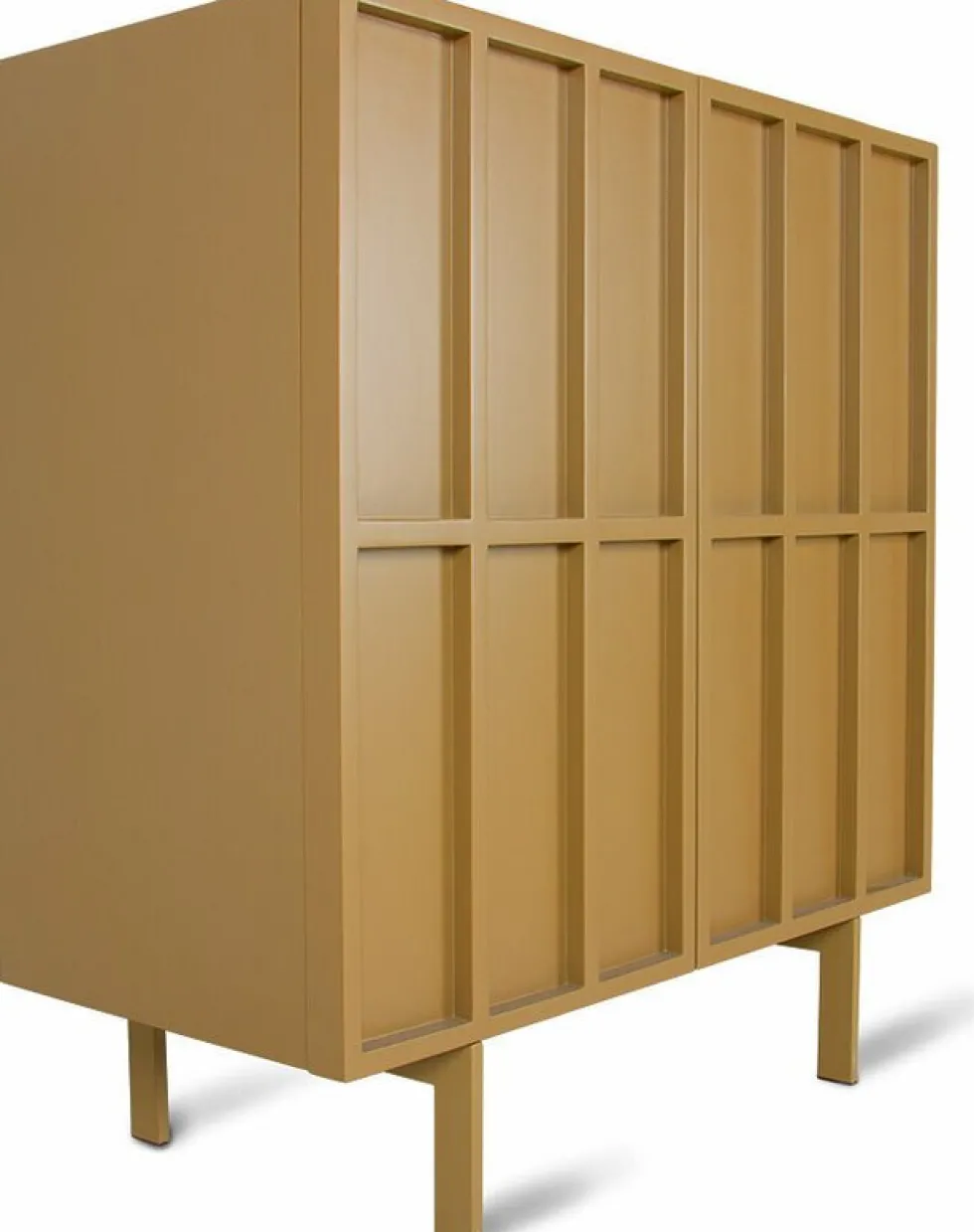 Buffet haut en bois mdf et métal orange gingembre 80 x 40 x 89 cm - Hkliving