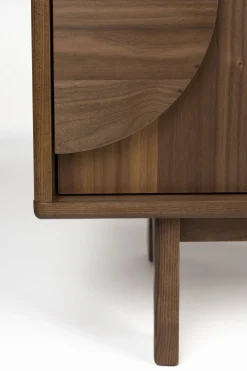 Buffet 3 portes en bois de noyer 40x120x58cm Groove - Zuiver