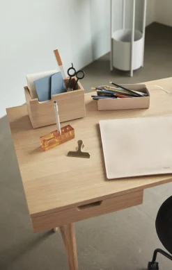 Bureau avec 2 compartiments en chêne naturel - Hübsch