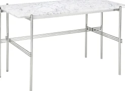 Bureau en acier poli et marbre blanc TS - Gubi