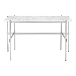 Bureau en acier poli et marbre blanc TS - Gubi