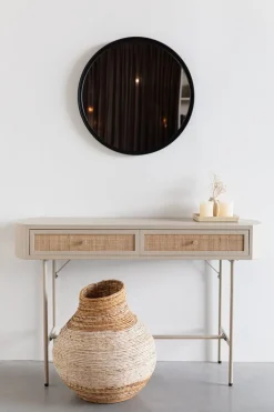 Bureau en bois et métal beige 40x120x76cm Sora - The Cool Republic