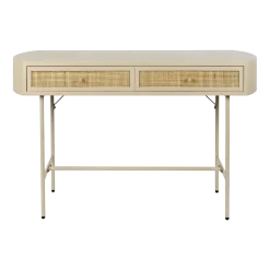Bureau en bois et métal beige 40x120x76cm Sora - The Cool Republic