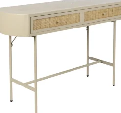 Bureau en bois et métal beige 40x120x76cm Sora - The Cool Republic
