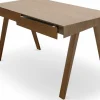 Bureau en bois foncé lituanien 140 cm 4.9 Drawers - Emko