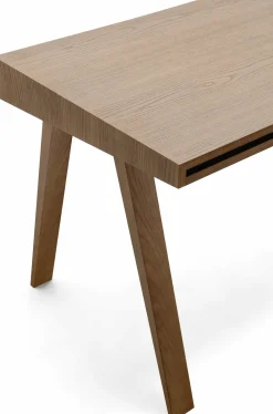 Bureau en bois foncé lituanien 140 cm 4.9 Drawers - Emko
