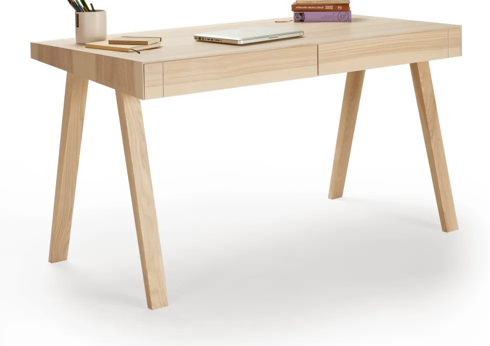Bureau en bois lituanien 140 cm 4.9 Drawers - Emko