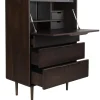 Bureau en bois massif foncé 45x80x120cm Elroy - Dutchbone