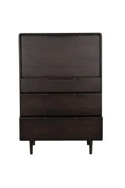 Bureau en bois massif foncé 45x80x120cm Elroy - Dutchbone