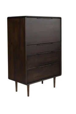 Bureau en bois massif foncé 45x80x120cm Elroy - Dutchbone