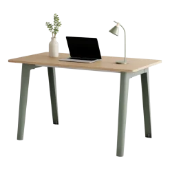 Bureau en chêne éco-certifié 130 x 70 cm piètements gris eucalyptus New Modern -Tiptoe
