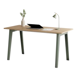 Bureau en chêne éco-certifié 150 x 70 cm piètements gris eucalyptus New Modern -Tiptoe