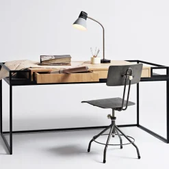 Bureau en chêne et métal noir 160cm K16 - Custom form