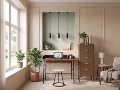Bureau en chêne teinté et métal noir 100 x 60 x 81,5 cm Victor - Hartô