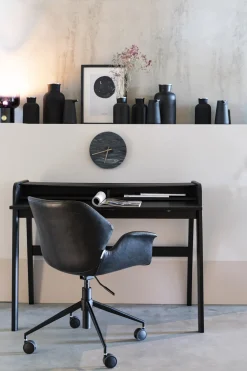 Bureau en chêne teinté noir 110x61x85cm Barbier - Zuiver