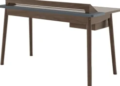 Bureau en noyer et tiroir gris ardoise Honoré - Hartô