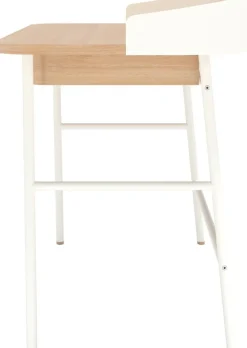 Bureau en placage chêne et métal blanc 100 x 60 x 81,5 cm Victor - Hartô