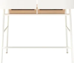 Bureau en placage chêne et métal blanc 100 x 60 x 81,5 cm Victor - Hartô