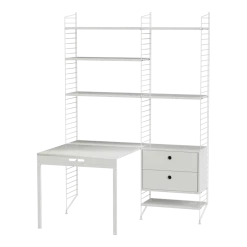 Bureau modulable blanc 140 x 200 x 96 cm Combinaison E - String furniture