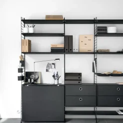 Bureau modulable blanc 140 x 200 x 96 cm Combinaison E - String furniture