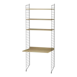 Bureau modulable en chêne et acier noir 80 x 200 x 58 cm Combinaison A - String furniture