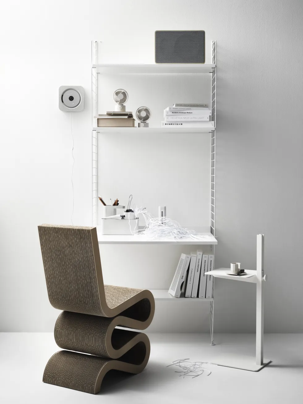 Bureau modulable en chêne et acier noir 80 x 200 x 58 cm Combinaison A - String furniture