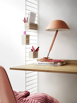 Bureau modulable en frêne et acier noir 140 x 200 x 58 cm Combinaison B - String furniture