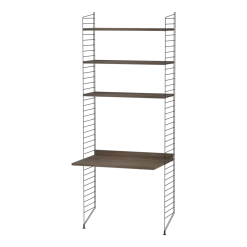 Bureau modulable en noyer et acier noir 80 x 200 x 58 cm Combinaison A - String furniture