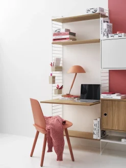 Bureau modulable en noyer et acier noir 140 x 200 x 58 cm Combinaison B - String furniture