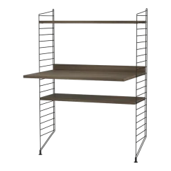 Bureau modulable en noyer et acier noir 80 x 115 x 58 cm Combinaison H - String furniture