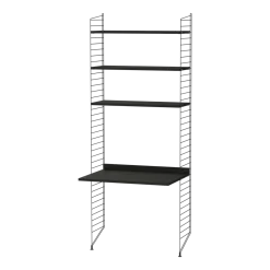 Bureau modulable frêne et acier noir 80 x 200 x 58 cm Combinaison A - String furniture