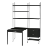 Bureau modulable frêne et acier noir 140 x 200 x 96 cm Combinaison E - String furniture