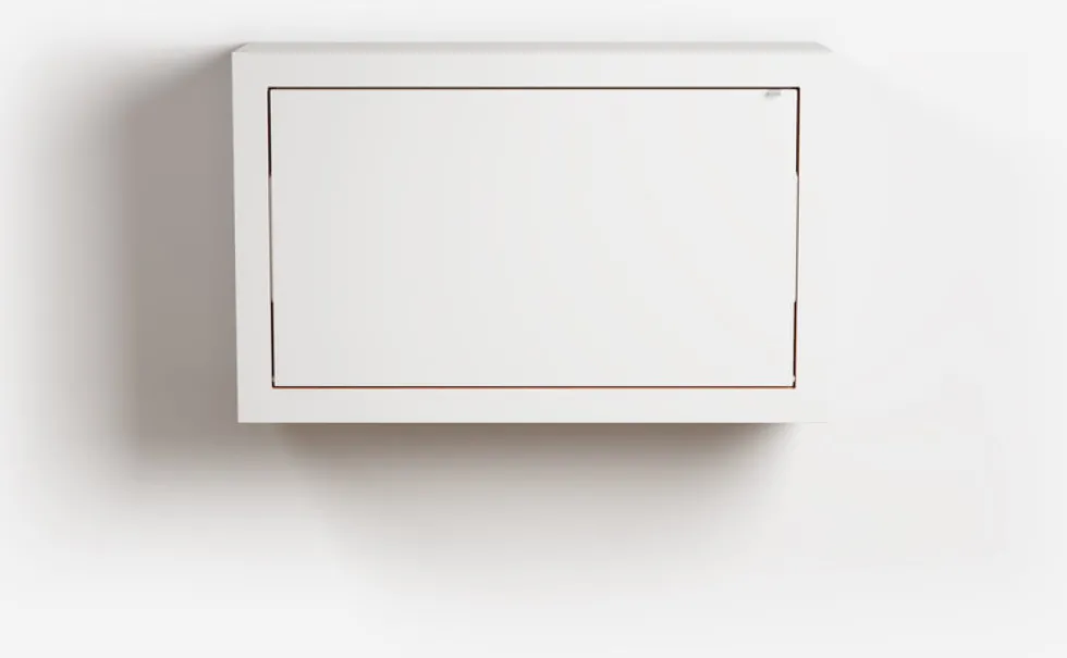 Bureau mural en bouleau teinté blanc 80x50x20cm Fläpps Box - Ambivalenz