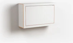 Bureau mural en bouleau teinté blanc 80x50x20cm Fläpps Box - Ambivalenz