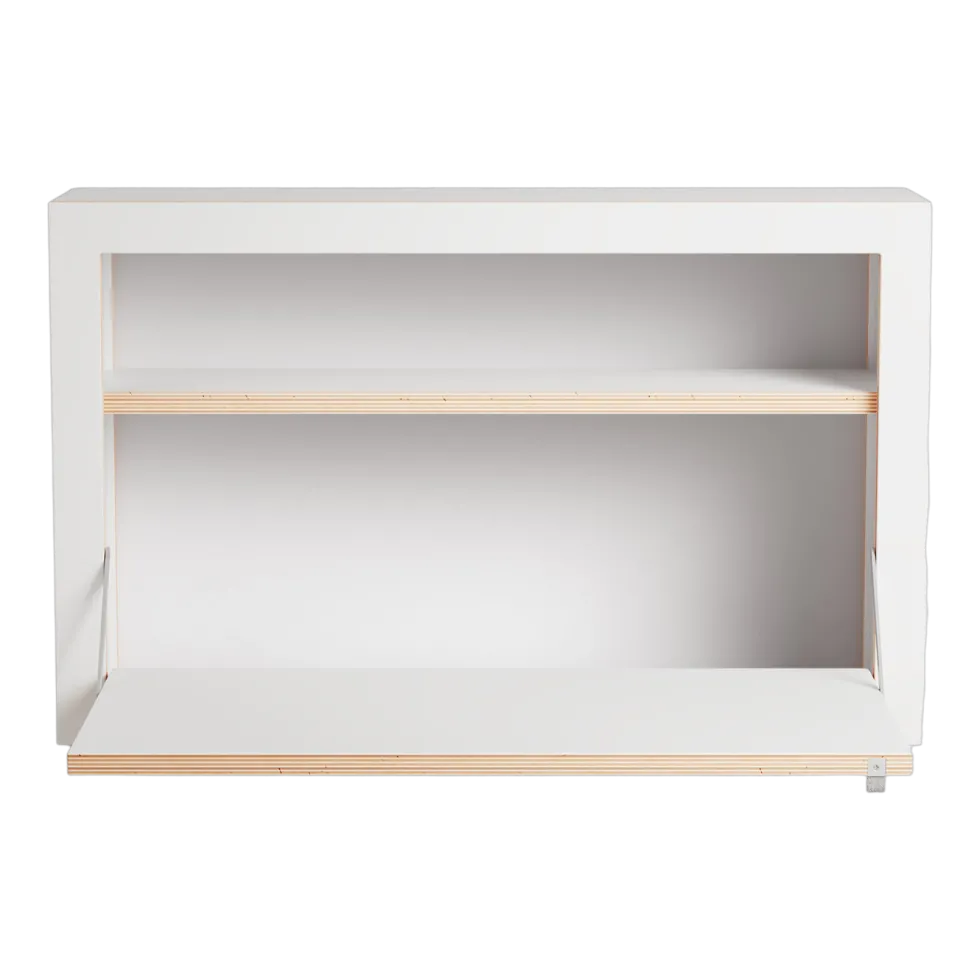 Bureau mural en bouleau teinté blanc 80x50x20cm Fläpps Box - Ambivalenz
