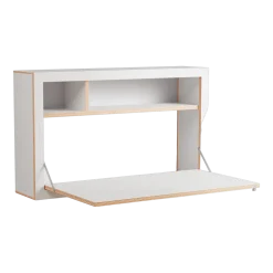 Bureau mural en bouleau teinté blanc 100x60x20cm Fläpps Box - Ambivalenz