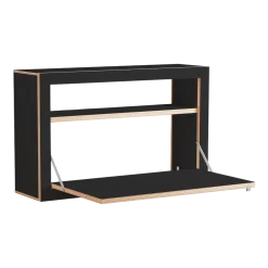 Bureau mural en bouleau teinté noir 80x50x20cm Fläpps Box - Ambivalenz