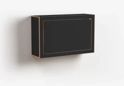 Bureau mural en bouleau teinté noir 80x50x20cm Fläpps Box - Ambivalenz