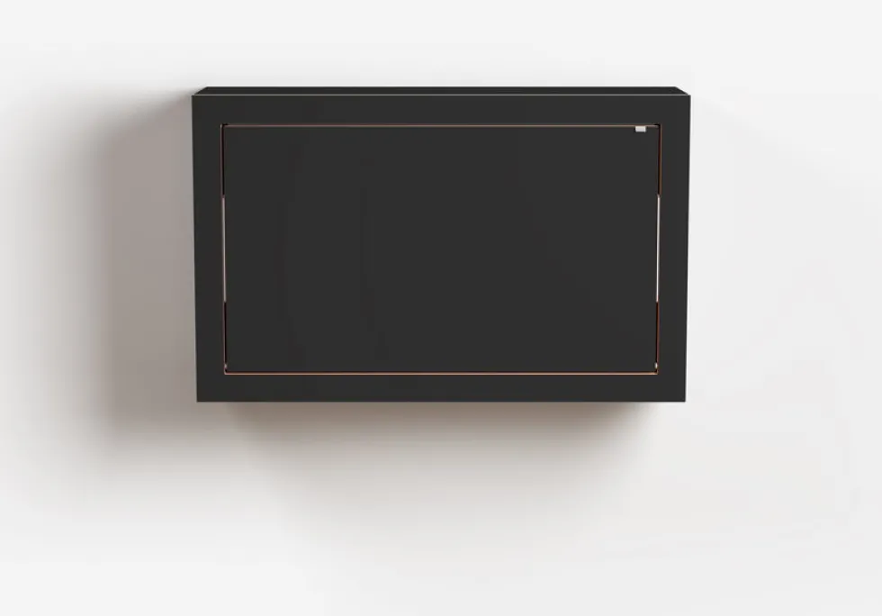 Bureau mural en bouleau teinté noir 80x50x20cm Fläpps Box - Ambivalenz