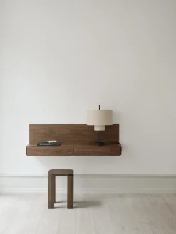 Bureau mural rectangulaire avec tiroirs en noyer 130cm Tana - New Works